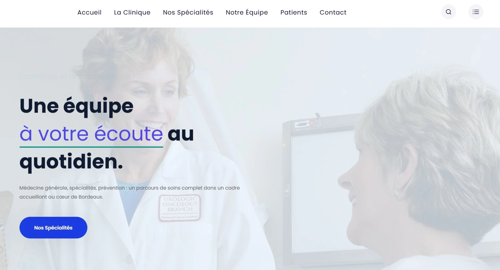 Site web médico — página serviços